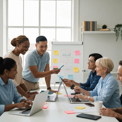 People collaborating on content marketing strategies for MLM